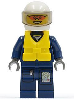 LEGO Minifigure-Forest Police - Helicopter Pilot, Dark Blue Flight Suit with Badge, Helmet, Life Jacket Center Buckle, Orange Sunglasses-Town / City / Police-CTY277-Creative Brick Builders